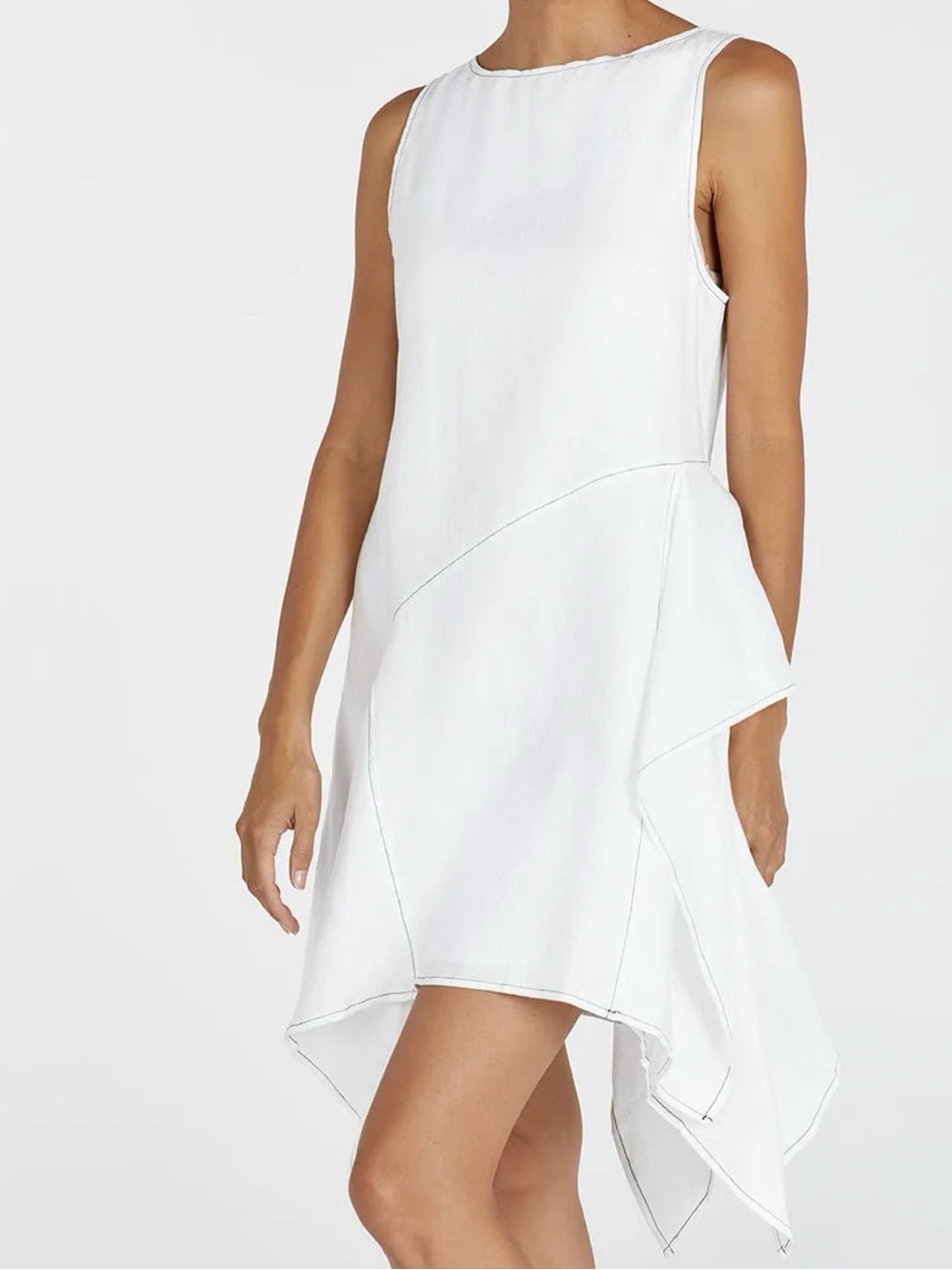 ELSIE WHITE LINEN MINI DRESS